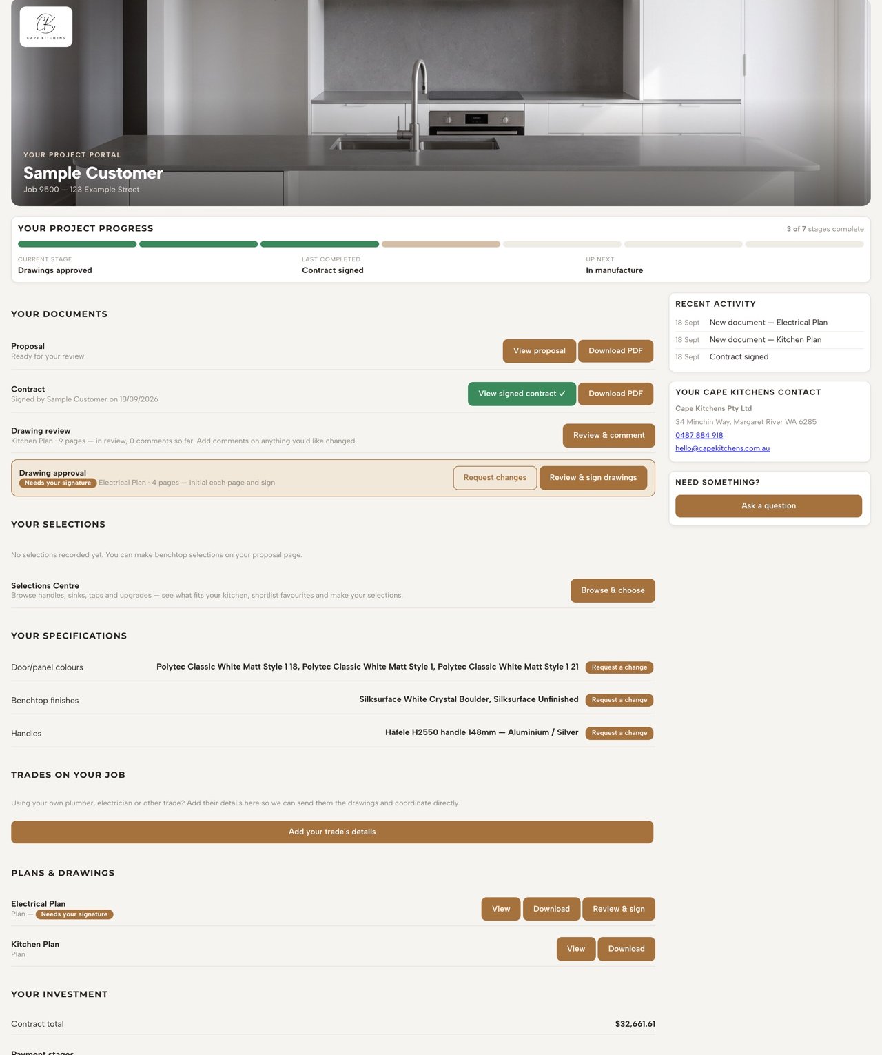 Customer portal overview